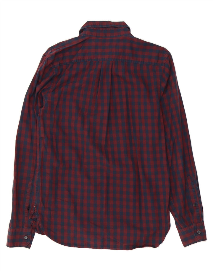 DOCKERS Mens Shirt Small Maroon Check Cotton Vintage Dockers and Second-Hand Dockers from Messina Hembry 