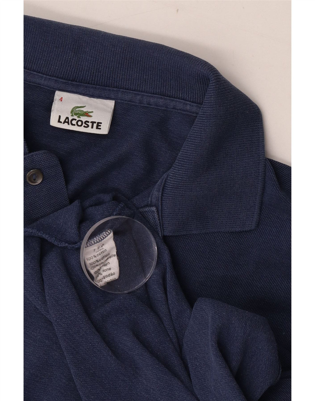 Lacoste Polo Homme Taille 4 Coton Bleu Marine Moyen