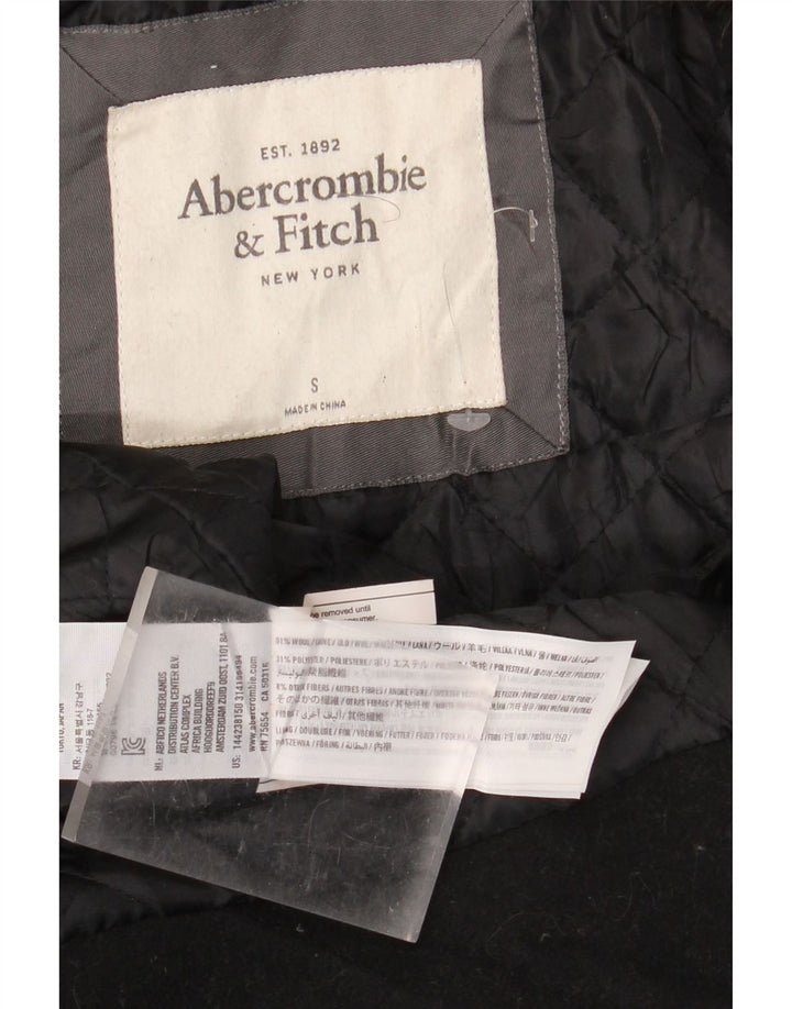 Abercrombie & Fitch Duffle-coat à capuche pour femme UK 10 Petite laine noire