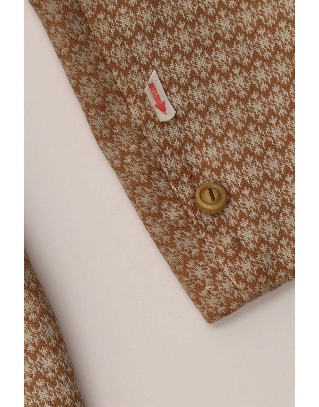 vintage Womens Overcoat UK 10 Petit Beige Géométrique