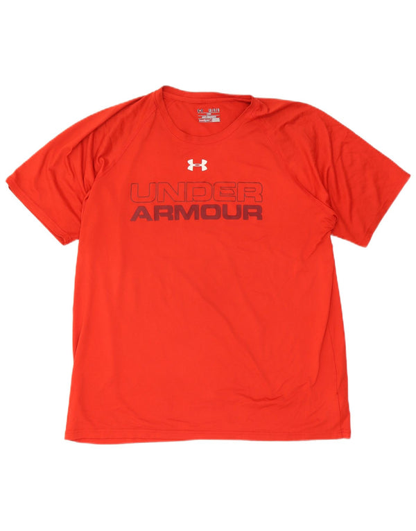 Under Armour Heat Gear Graphic T-Shirt Haut Large Rouge Polyester Homme