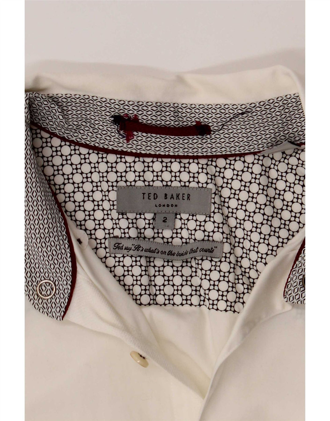 Ted Baker Chemise Homme Taille 2 Petit Coton Blanc