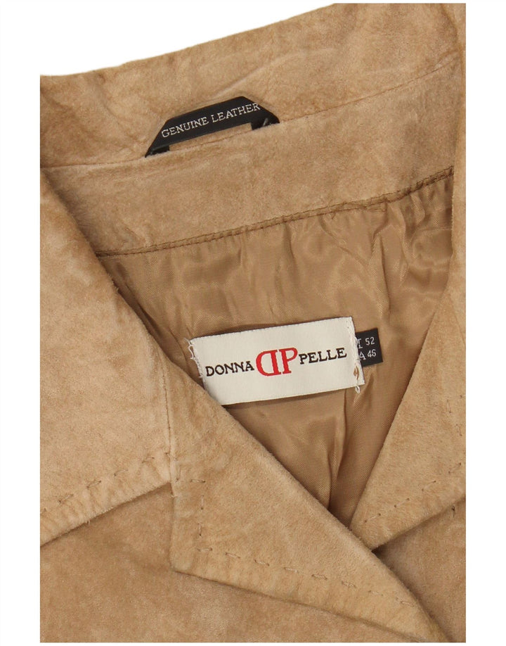Donna Pelle Veste en daim pour femme IT 52 2XL Cuir beige