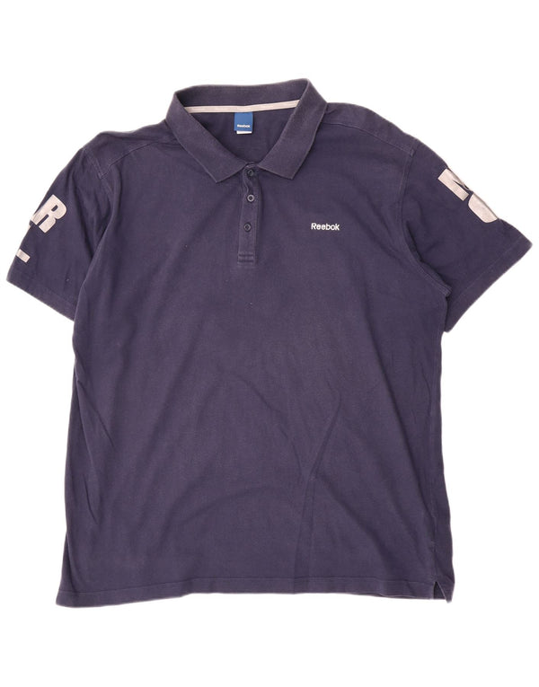 Reebok Polo Graphique Homme UK 58/60 2XL Bleu Marine Coton