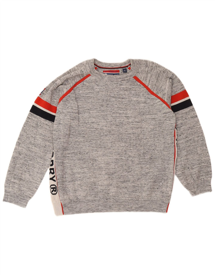 Superdry Pull Graphic Crew Neck Jumper Homme Gris Colorblock
