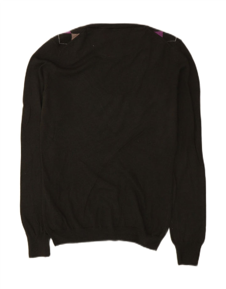 Massimo Dutti Pull col V pour femme UK 12 Vert moyen