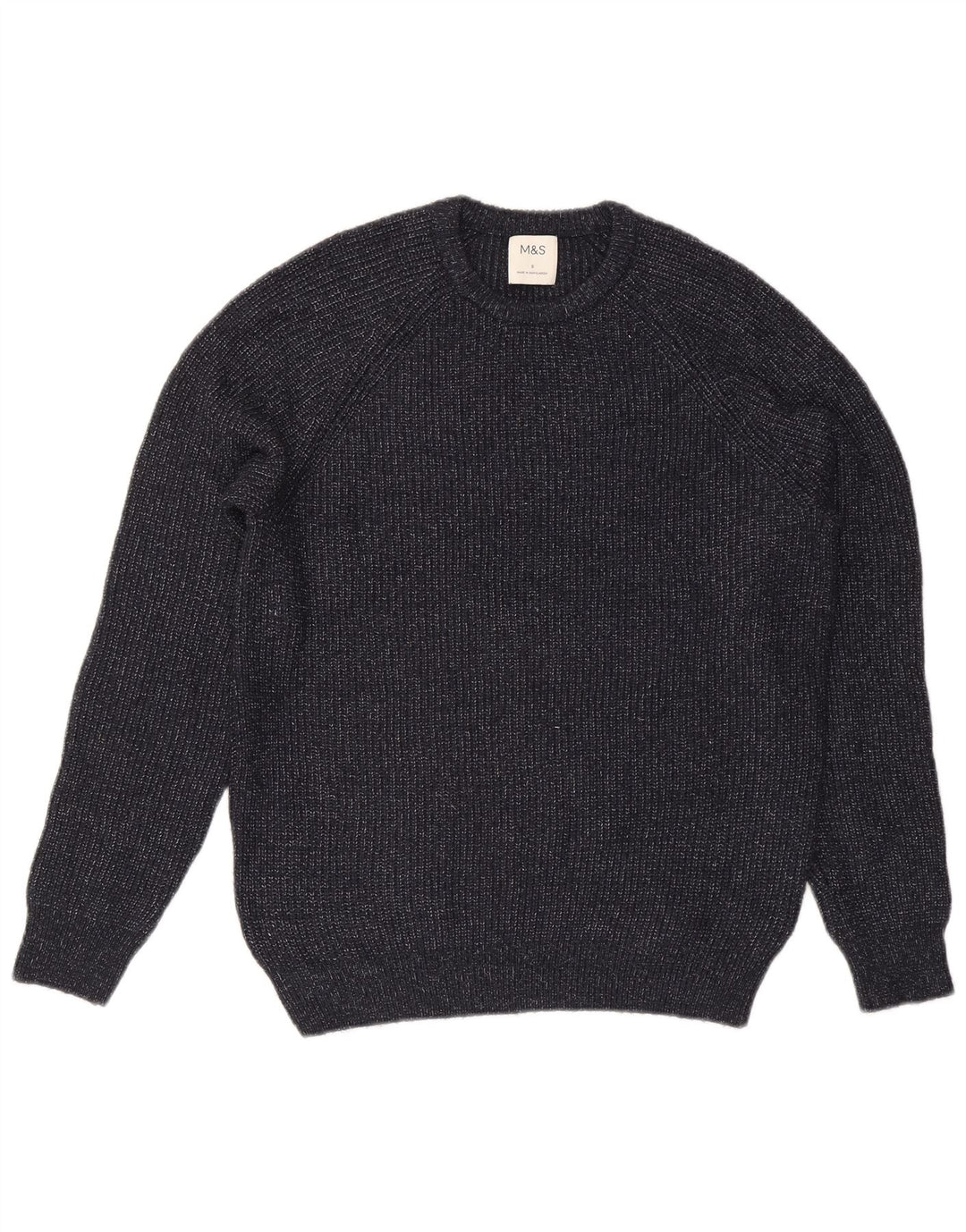 Marks & Spencer Pull col rond homme petit bleu marine polyamide