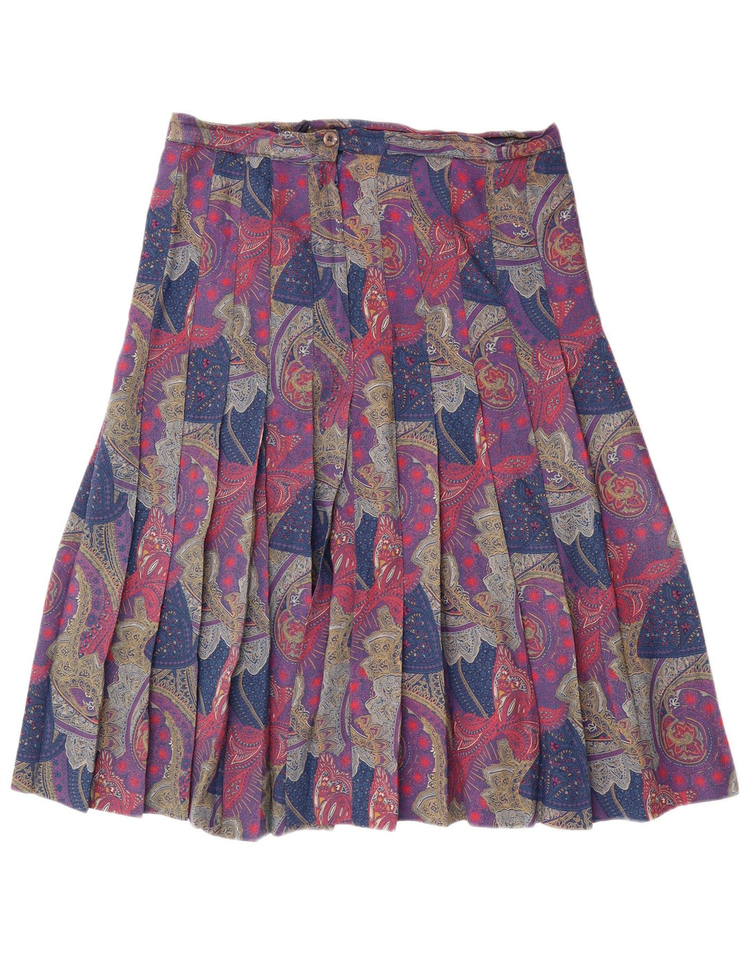 jupe plissée femme vintage W32 Grand Paisley multicolore