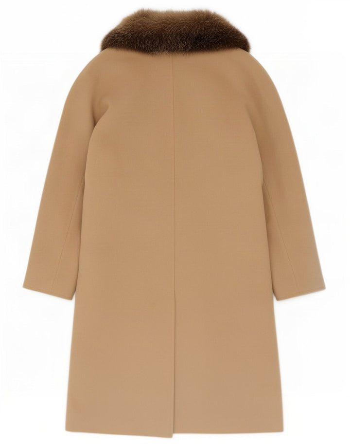 Pierrette B Manteau double boutonnage femme US 10 Grande laine beige