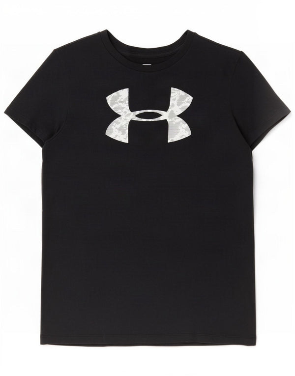 Under Armour T-shirt graphique pour femme UK 14 Coton noir moyen