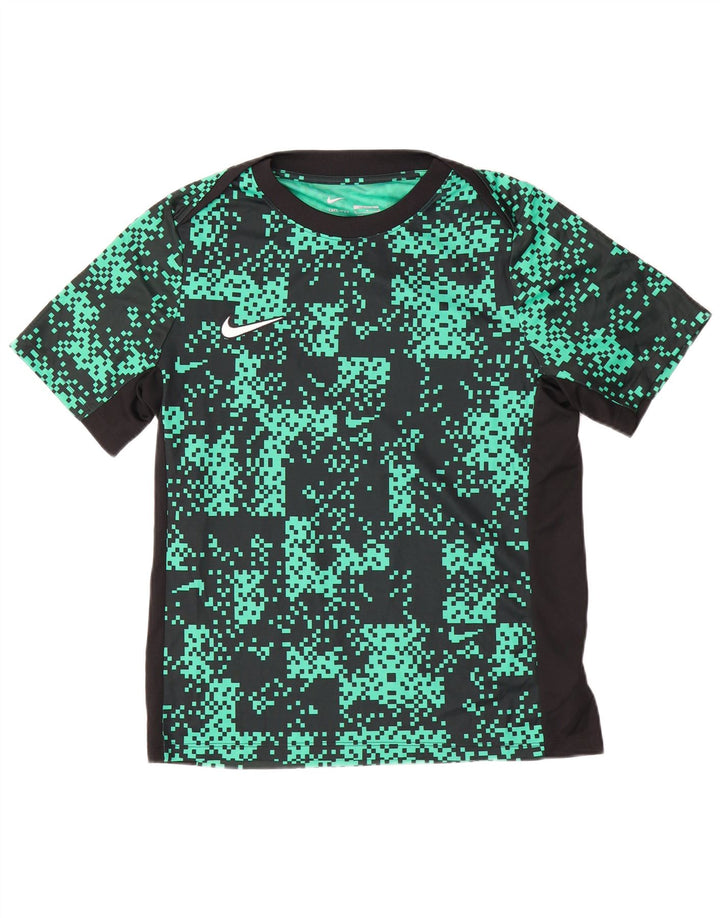 Nike Mens Dri Fit Abstract Pattern Slim T-Shirt Top Vert Moyen Polyester