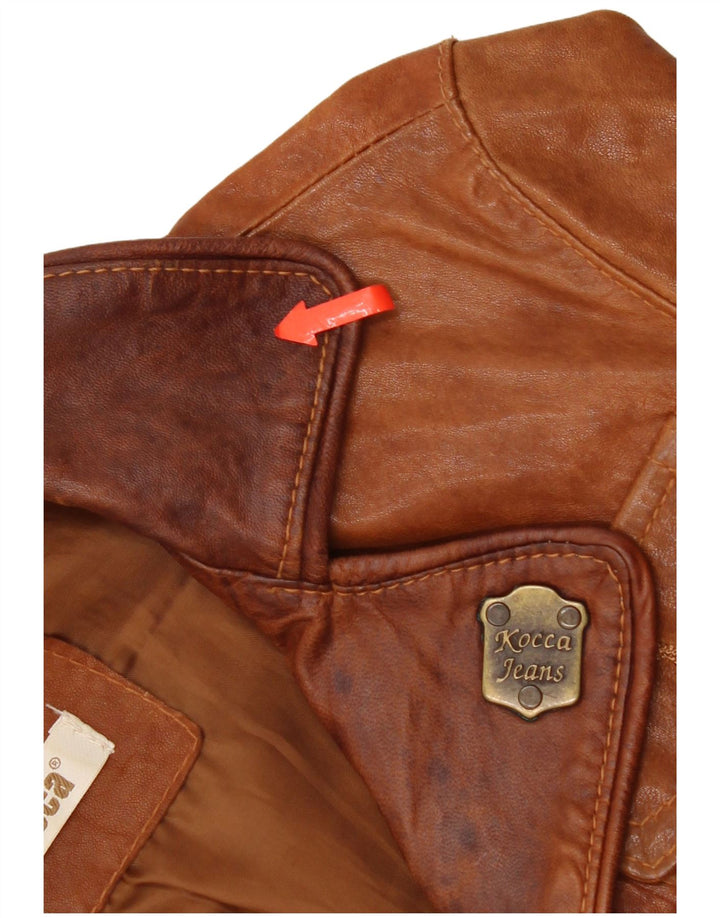 KOCCA Veste en cuir pour femme UK 10 Petit cuir marron