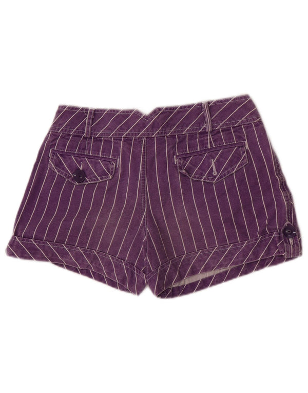 Zara Womens Trafaluc Cargo Shorts EU 36 XS W26 Violet Rayé Coton