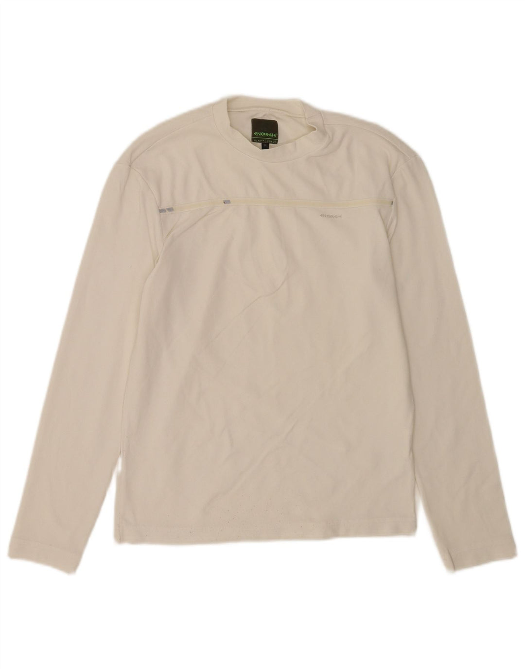 Energie Haut Femme Manches Longues UK 12 Medium Blanc Polyamide