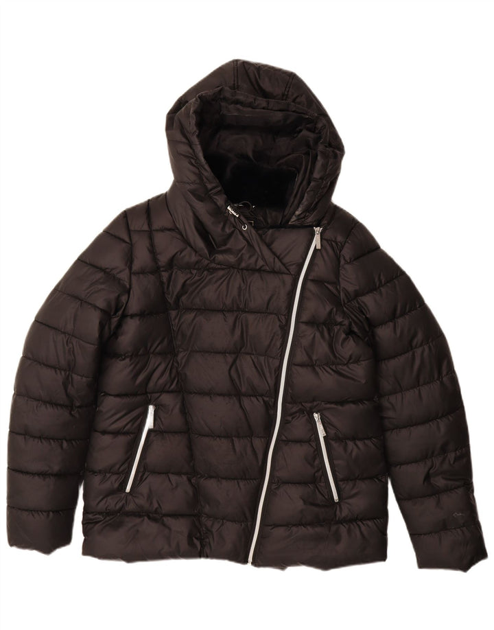 LIPSY Veste matelassée à capuche pour femme UK 12 Medium Noir Polyester