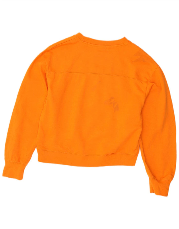 Zara Womens Crop Oversize Sweatshirt Jumper UK 10 Petit Orange Polyester
