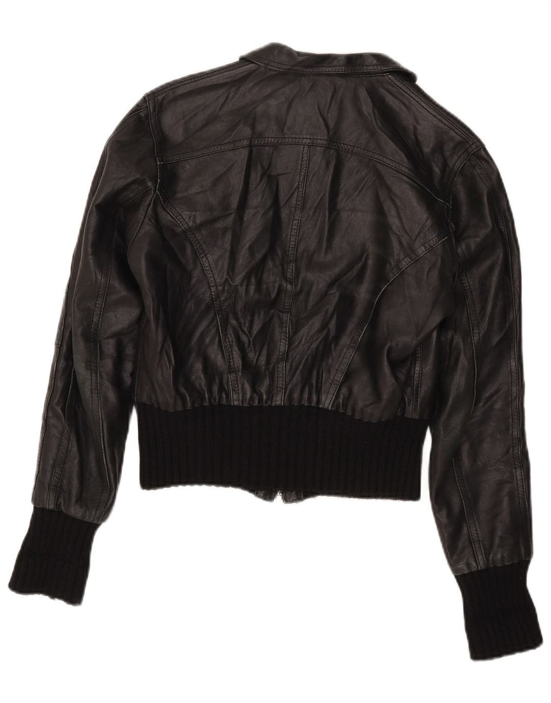 Bata and More Veste en cuir courte pour femme IT 46 Large Noir