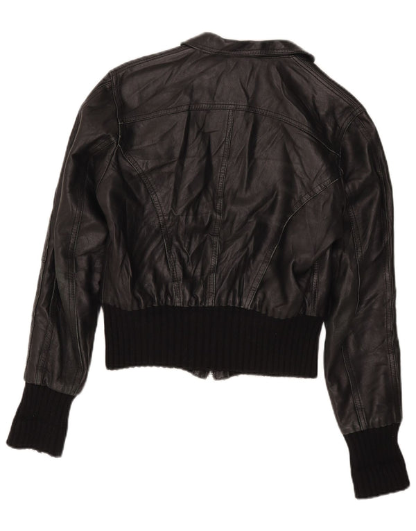 Bata and More Veste en cuir courte pour femme IT 46 Large Noir