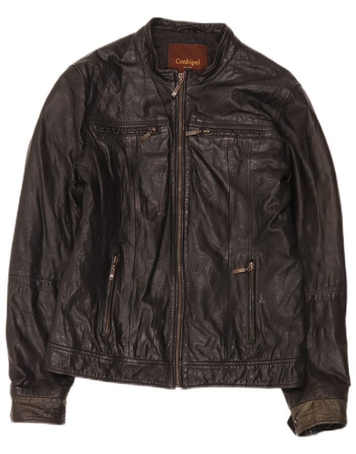 Conbipel Veste en Cuir Homme IT 48 Moyen Noir
