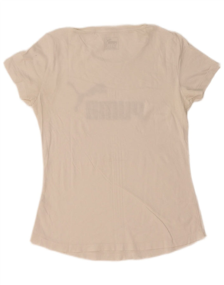 Puma T-shirt graphique pour femme UK 10 Small Blanc