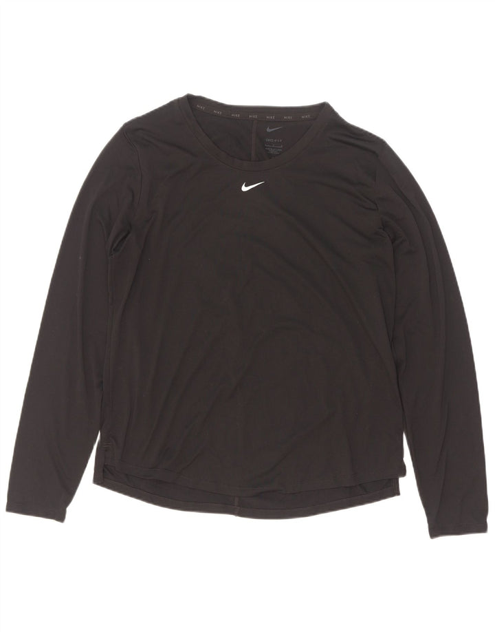 Nike Haut Dri Fit à manches longues pour femme UK 16 Large Noir Polyester