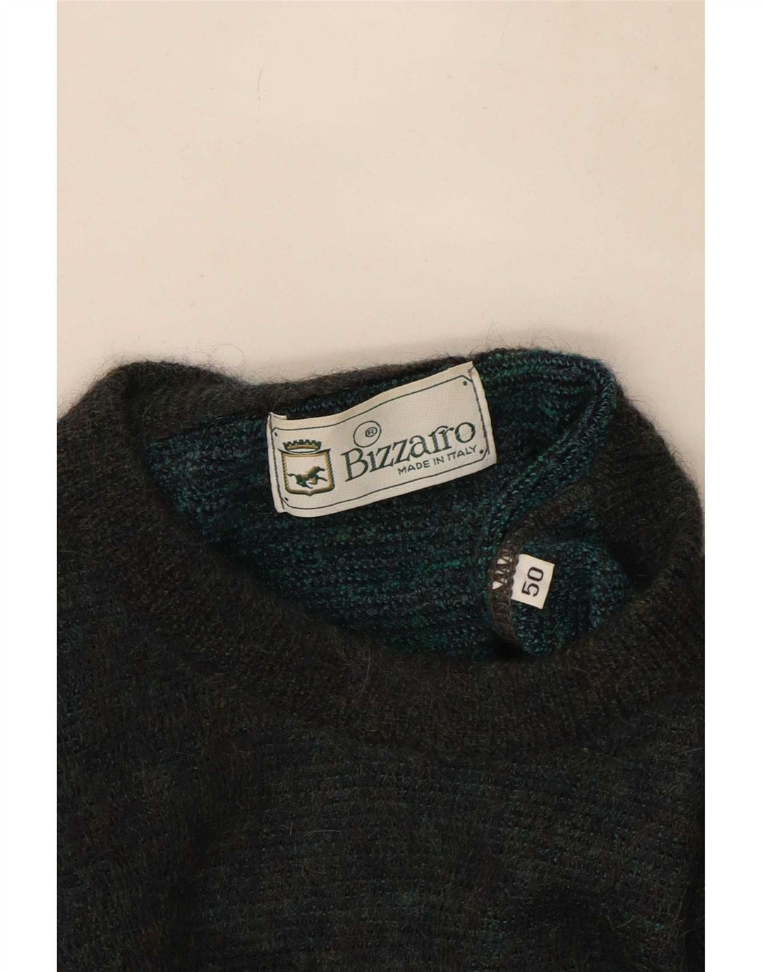Bizzarro Pull graphique à col rond pour homme IT 50 en laine vert moyen