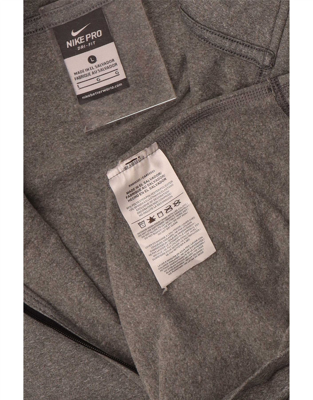 Nike Haut de survêtement Dri Fit à col zippé pour femme UK 14 Large Gris