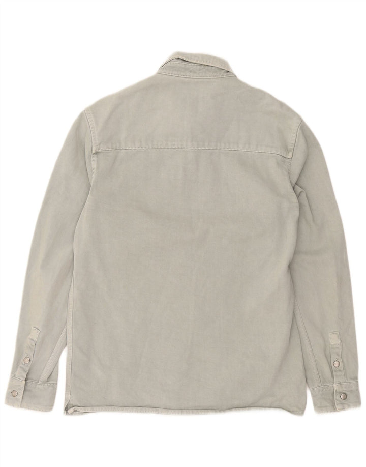 Zara Chemise En Jean Coupe Relax Homme Gris Moyen Coton
