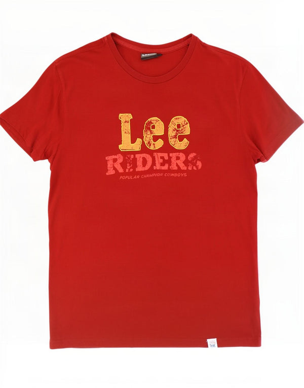 Lee Mens Riders Graphic T-Shirt Top 2XL Rouge Coton