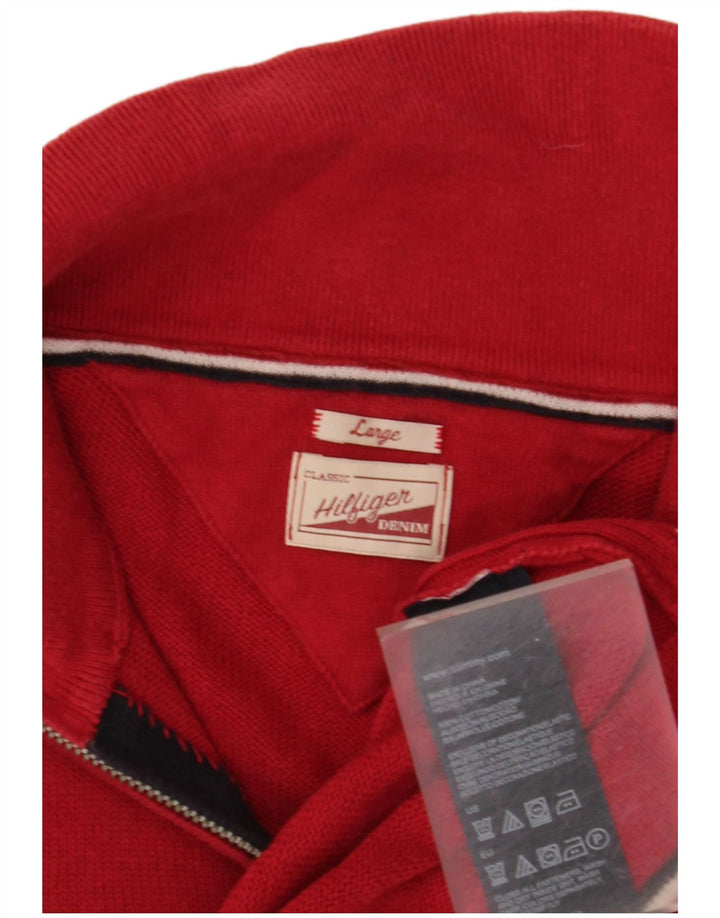 Tommy Hilfiger Cardigan classique pour homme en coton rouge Taille L