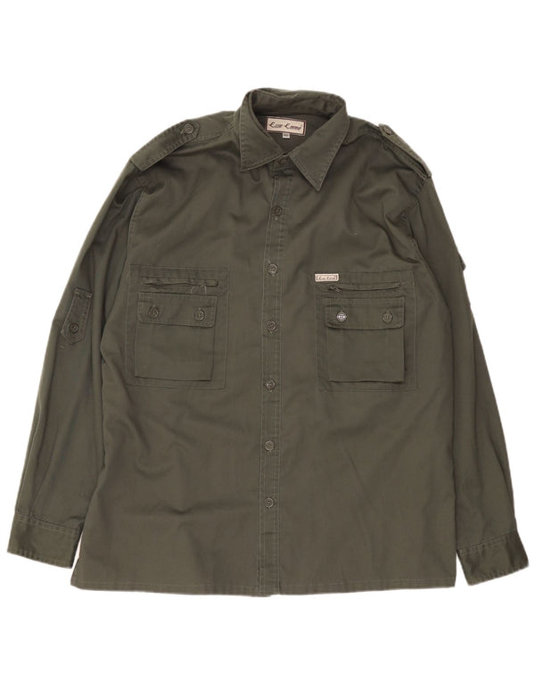 ESSE EMME Chemise Militaire Homme Kaki Moyen Polyester
