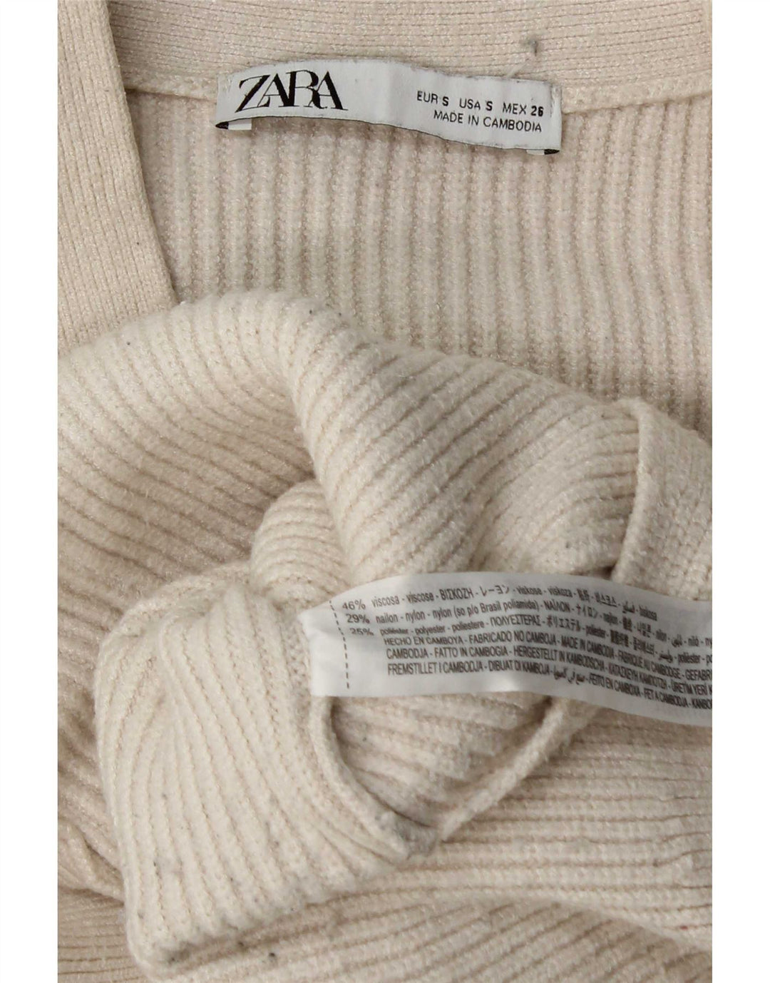 Zara Cardigan surdimensionné pour femme UK 10 Petite viscose blanche