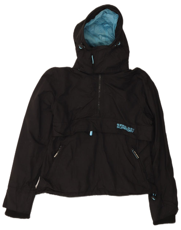 SUPERDRY Veste Anorak à capuche The Windcagoule pour femme UK 16 Large Noir