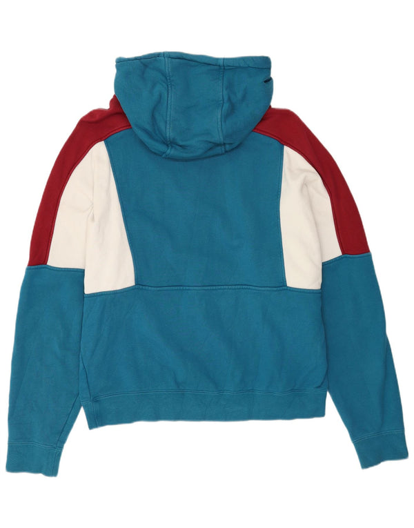 Nike Pull à capuche zippé pour homme en coton color block Bleu Taille L