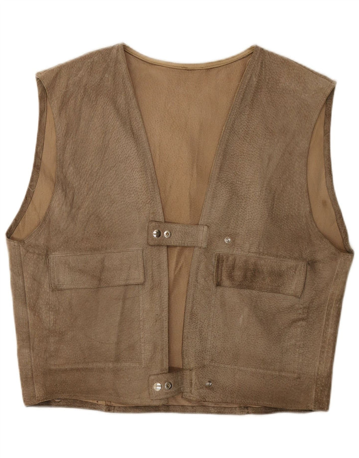 gilet en daim vintage pour homme beige moyen