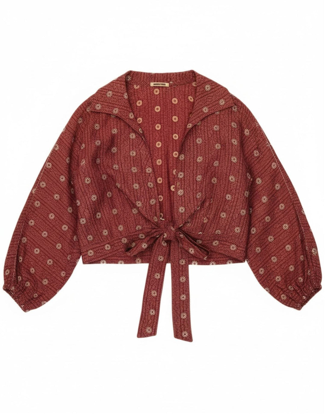 Krizia Chemisier court noué sur le devant pour femme IT 46 Grand pois marron