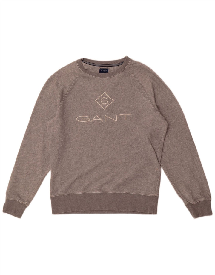 Gant Mens Graphic Sweatshirt Jumper Large Gris Moucheté Coton