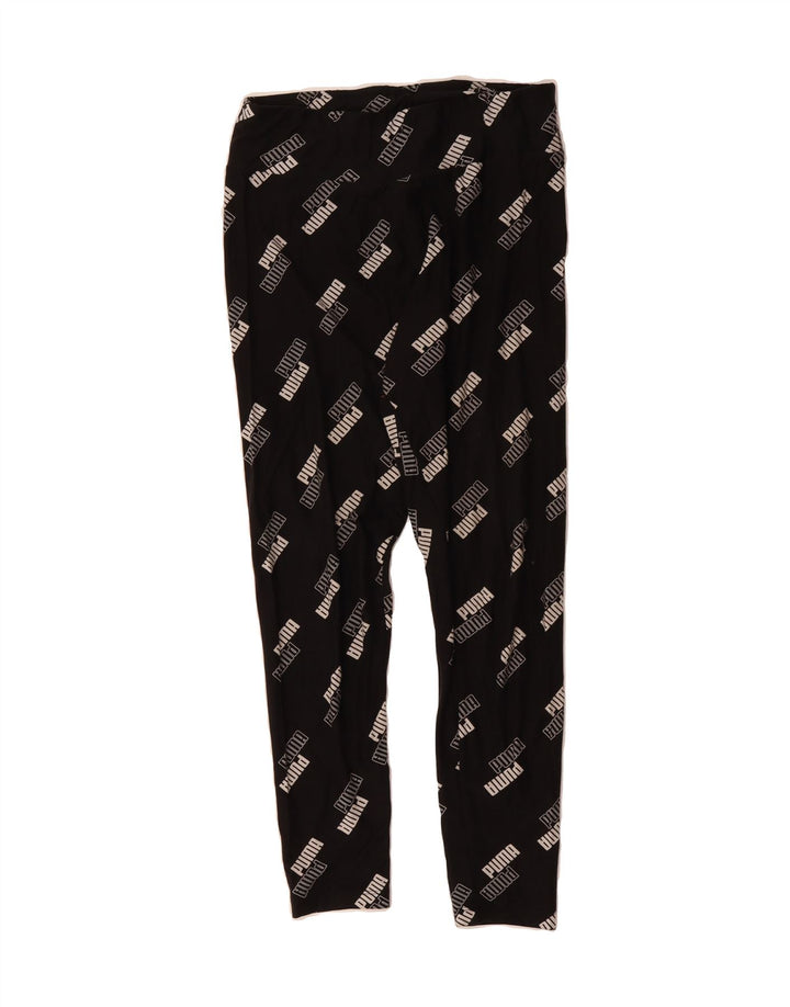 PUMA Womens Graphic Leggings UK 12 Medium Black Vintage Puma and Second-Hand Puma from Messina Hembry 