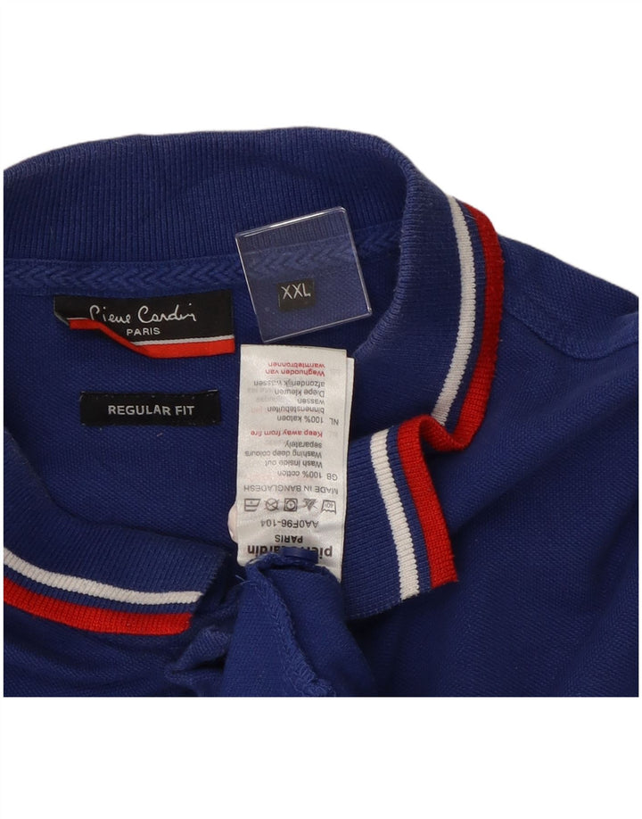Pierre Cardin Polo coupe régulière pour homme 2XL en coton bleu