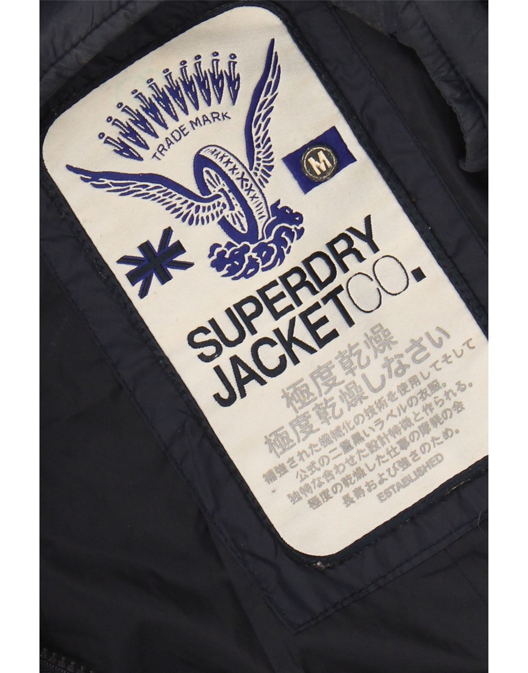 Superdry Veste matelassée pour femme UK 12 Bleu marine moyen