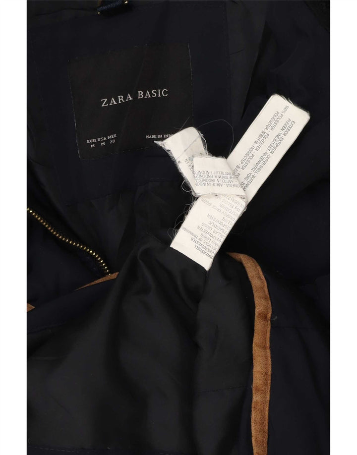 Zara Veste rembourrée pour femme UK 12 Polyester bleu marine moyen
