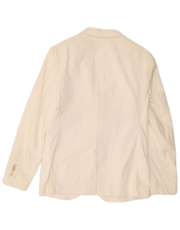 Zara Veste blazer à 2 boutons pour homme UK 38 en coton blanc moyen