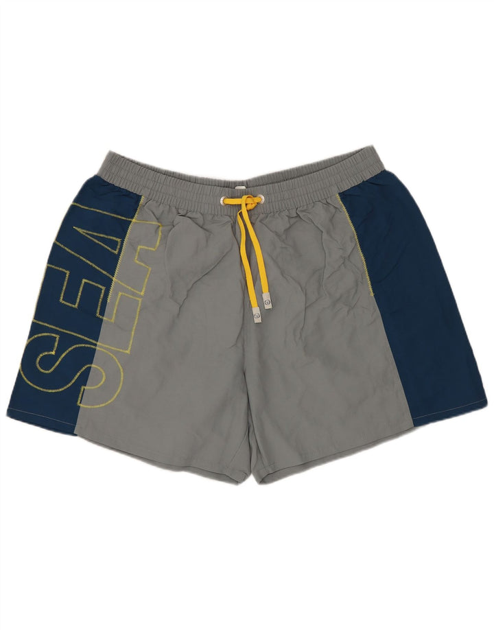 SERGIO TACCHINI Short de Bain Graphique XL Homme Gris Colorblock Polyamide