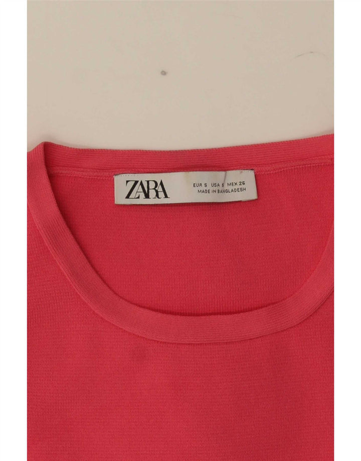 Zara Womens Crop Vest Top UK 8 Petit Rose