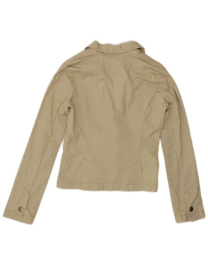 Tommy Hilfiger Veste blazer à 2 boutons pour femme UK 12 en coton beige moyen