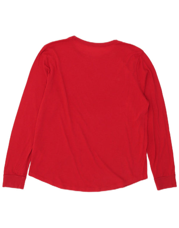 Hollister Haut graphique à manches longues pour homme en coton rouge Small