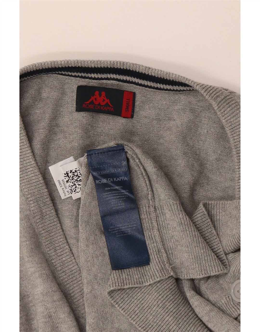 Kappa Cardigan Homme Pull Petit Gris Moucheté Coton