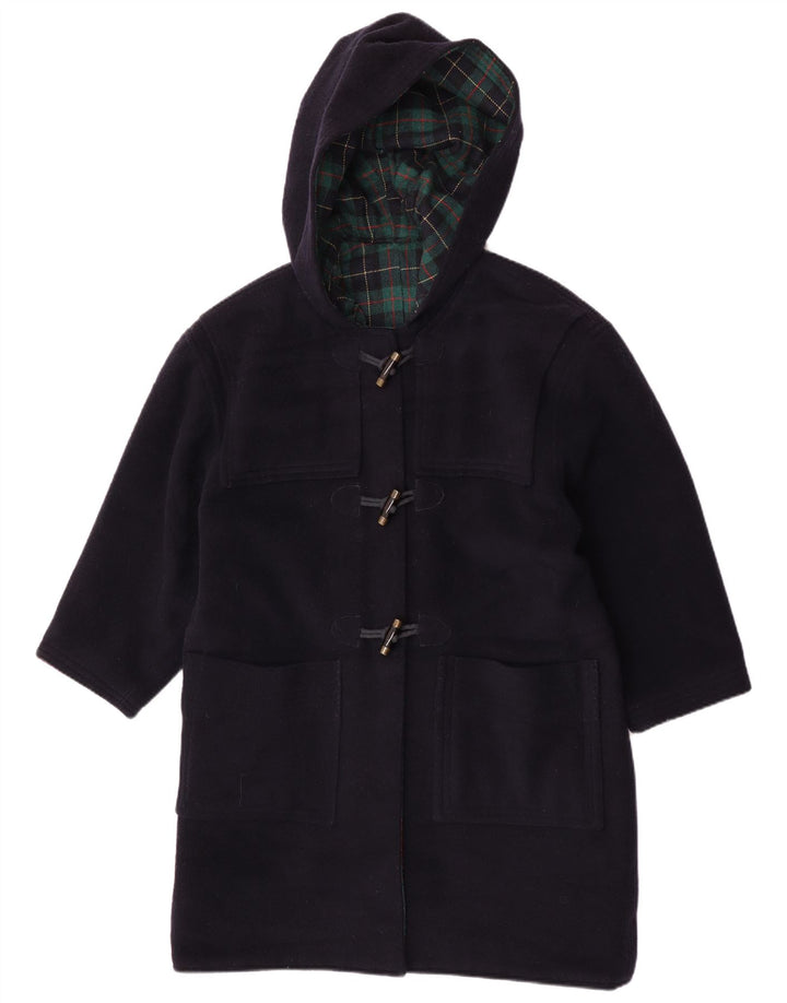 vintage Femmes À Capuchon Duffle Coat UK 16 Grand Bleu Marine
