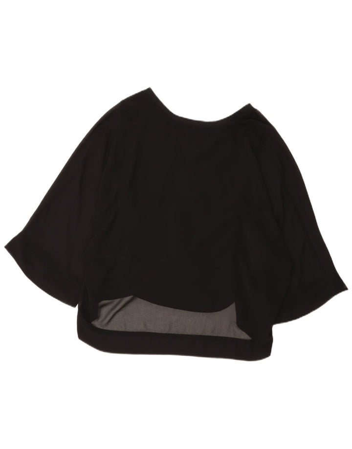 Zara Chemisier à manches 3/4 pour femme UK 12 Noir moyen