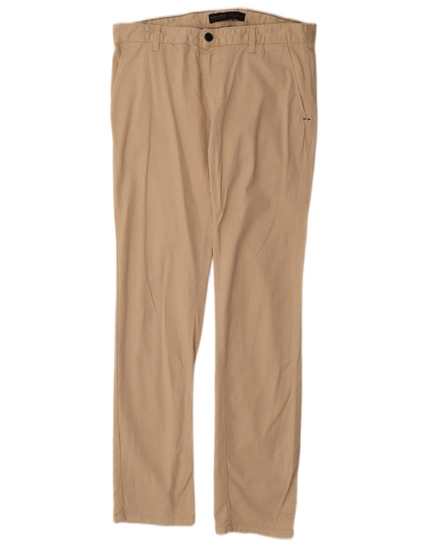 Zara Pantalon Chino Slim Homme EU 42 Large W32 L33 Coton Beige